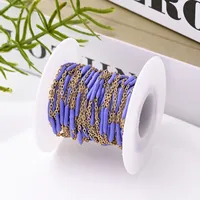 1 Roll 5 M 304 Stainless Steel 18K Gold Plated Polished Cable Chain Jewelry Accessories sku image 5