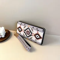 Women's Geometric Pu Leather Side Zipper Wallets sku image 1