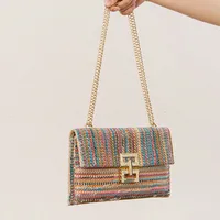 Women's Small Straw Solid Color Elegant Streetwear Square Lock Clasp Straw Bag main image 2