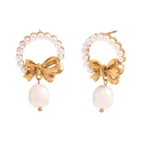 Wholesale Jewelry Lady Bow Knot 304 Stainless Steel Plating Bowknot Earrings Necklace main image 2