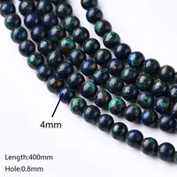 1 Piece 10mm 6mm 8mm Hole Under 1mm Hole 1~1.9mm Natural Stone Azurite Marble Polished Beads main image 3
