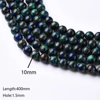 1 Piece 10mm 6mm 8mm Hole Under 1mm Hole 1~1.9mm Natural Stone Azurite Marble Polished Beads main image 6
