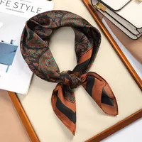 70 Silk Scarf Square Scarf High-end New Style Fashion All-match Professional Silk Small Scarf Retro Printed Silk Scarf For Women sku image 5