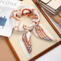 70 Silk Scarf Square Scarf High-end New Style Fashion All-match Professional Silk Small Scarf Retro Printed Silk Scarf For Women sku image 16