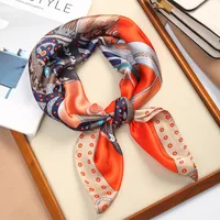 70 Silk Scarf Square Scarf High-end New Style Fashion All-match Professional Silk Small Scarf Retro Printed Silk Scarf For Women sku image 23