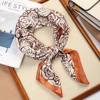 70 Silk Scarf Square Scarf High-end New Style Fashion All-match Professional Silk Small Scarf Retro Printed Silk Scarf For Women sku image 32