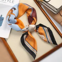 70 Silk Scarf Square Scarf High-end New Style Fashion All-match Professional Silk Small Scarf Retro Printed Silk Scarf For Women sku image 33