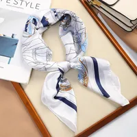 70 Silk Scarf Square Scarf High-end New Style Fashion All-match Professional Silk Small Scarf Retro Printed Silk Scarf For Women sku image 46