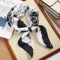 70 Silk Scarf Square Scarf High-end New Style Fashion All-match Professional Silk Small Scarf Retro Printed Silk Scarf For Women sku image 53