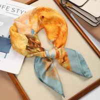 70 Silk Scarf Square Scarf High-end New Style Fashion All-match Professional Silk Small Scarf Retro Printed Silk Scarf For Women sku image 59
