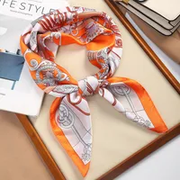 70 Silk Scarf Square Scarf High-end New Style Fashion All-match Professional Silk Small Scarf Retro Printed Silk Scarf For Women sku image 84