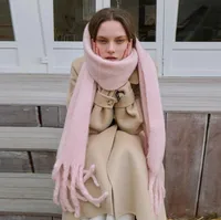 Brown Striped Scarf Women's Autumn And Winter Korean-style Trendy   Winter Warm Imitation Cashmere Windproof Scarf For Students sku image 6