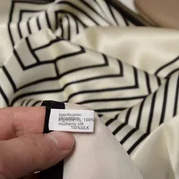 Silk Scarf Women's Spring Fashion Striped  Silk Scarf  70 Square Scarf Advanced Sunscreen Scarf Wholesale main image 2