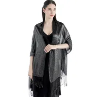 Exclusive For New   Women's Shawl Autumn And Summer Women Tassel Silver Silk Ball Dinner Party Scarf main image 3