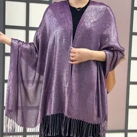 Exclusive For New   Women's Shawl Autumn And Summer Women Tassel Silver Silk Ball Dinner Party Scarf sku image 2