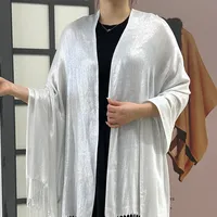 Exclusive For New   Women's Shawl Autumn And Summer Women Tassel Silver Silk Ball Dinner Party Scarf sku image 3