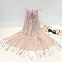 Exclusive For New   Women's Shawl Autumn And Summer Women Tassel Silver Silk Ball Dinner Party Scarf sku image 15