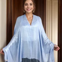 Exclusive For New   Women's Shawl Autumn And Summer Women Tassel Silver Silk Ball Dinner Party Scarf sku image 5