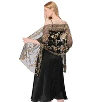 Hot New Arrival Sequin Shawl Wedding Dress Evening Dress Cheongsam Shawl Bridesmaid Shawl Scarf Women sku image 10