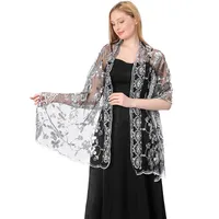 Hot New Arrival Sequin Shawl Wedding Dress Evening Dress Cheongsam Shawl Bridesmaid Shawl Scarf Women sku image 12