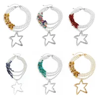 Retro Ethnic Style Star Artificial Pearl Alloy Turquoise Beaded Women's Three Layer Necklace main image 3