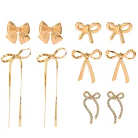Modern Style Simple Style Bow Knot Copper Handmade Plating 18k Gold Plated Jewelry Set main image 2