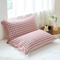 Cotton Gauze Pillowcase One-piece All-inclusive Side Snap Button Fixed Non-slip Pillowcase Cotton Pillow Cover One-piece sku image 8
