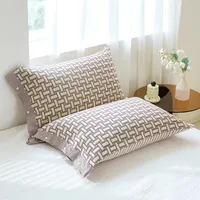 Cotton Gauze Pillowcase One-piece All-inclusive Side Snap Button Fixed Non-slip Pillowcase Cotton Pillow Cover One-piece sku image 10