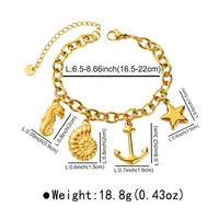 Casual Beach Starfish Dolphin Hippocampus 304 Stainless Steel Bracelets In Bulk main image 8