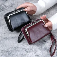 Women's Solid Color Pu Leather Zipper Card Holders main image 1