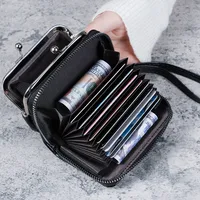 Women's Solid Color Pu Leather Zipper Card Holders main image 3