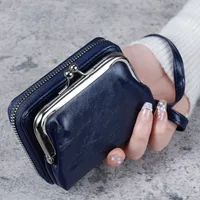 Women's Solid Color Pu Leather Zipper Card Holders sku image 3
