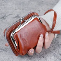 Women's Solid Color Pu Leather Zipper Card Holders sku image 4