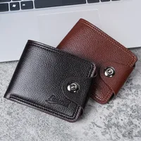 Men's Solid Color Pu Leather Buckle Small Wallets main image 1