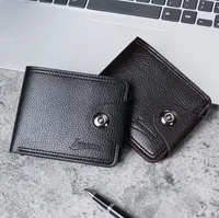 Men's Solid Color Pu Leather Buckle Small Wallets main image 3
