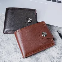 Men's Solid Color Pu Leather Buckle Small Wallets main image 4