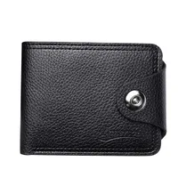 Men's Solid Color Pu Leather Buckle Small Wallets main image 5
