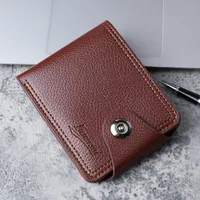 Men's Solid Color Pu Leather Buckle Small Wallets sku image 2