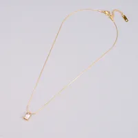 Wholesale Jewelry Heart 304 Stainless Steel Titanium Steel Artificial Rhinestones 18K Gold Plated Inlaid Shell Inlaid Gold Necklace main image 7