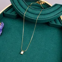 Wholesale Jewelry Heart 304 Stainless Steel Titanium Steel Artificial Rhinestones 18K Gold Plated Inlaid Shell Inlaid Gold Necklace main image 4