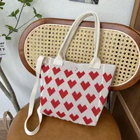 Women's Medium Polyester Stripe Heart Shape Elegant Basic Streetwear Square Magnetic Buckle Crossbody Bag sku image 1
