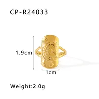 Elegant Modern Style Cherry Shell 304 Stainless Steel Plating 18K Gold Plated Women's Charm Rings Open Rings Rings sku image 6