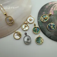 1 Piece 10mm Copper Shell Sun Star Rose Pendant main image 1