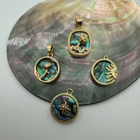 1 Piece 10mm Copper Shell Sun Star Rose Pendant main image 4