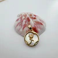 1 Piece 10mm Copper Shell Sun Star Rose Pendant sku image 4