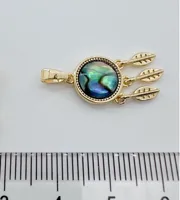 1 Piece 12mm Copper Shell Dreamcatcher Cat Flower Pendant sku image 6