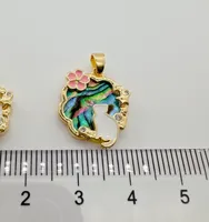 1 Piece 12mm Copper Shell Dreamcatcher Cat Flower Pendant sku image 4