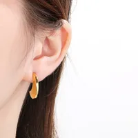 1 Pair Vintage Style C Shape Semicircle 304 Stainless Steel 18K Gold Plated Ear Studs main image 5