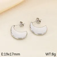 1 Pair Vintage Style C Shape Semicircle 304 Stainless Steel 18K Gold Plated Ear Studs sku image 2