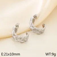 1 Pair Vintage Style C Shape Semicircle 304 Stainless Steel 18K Gold Plated Ear Studs sku image 4